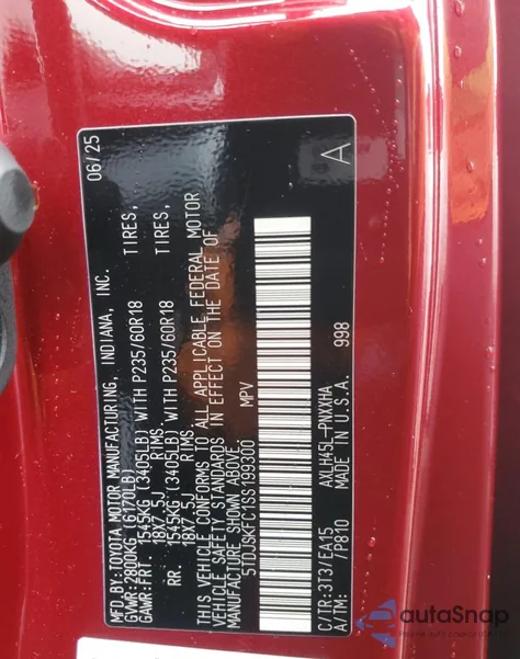 2025 Toyota Sienna Xle z USA, uszkodzony, nr VIN 5TDJSKFC1SS199300